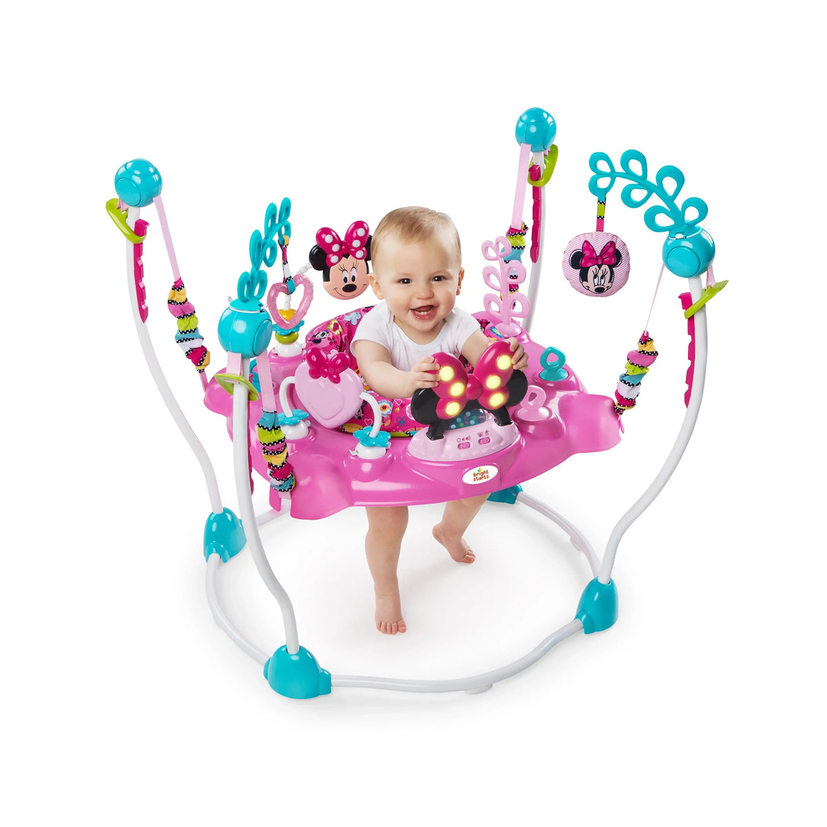 Bright Starts Disney Baby Minnie Mouse PeekABoo Activity Jumper Bouncer With Lights & Music - 10299