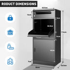 Gaonala Steel Package Delivery Box 19.6x14.4x44.9in Lockable Weather-Resistant Black