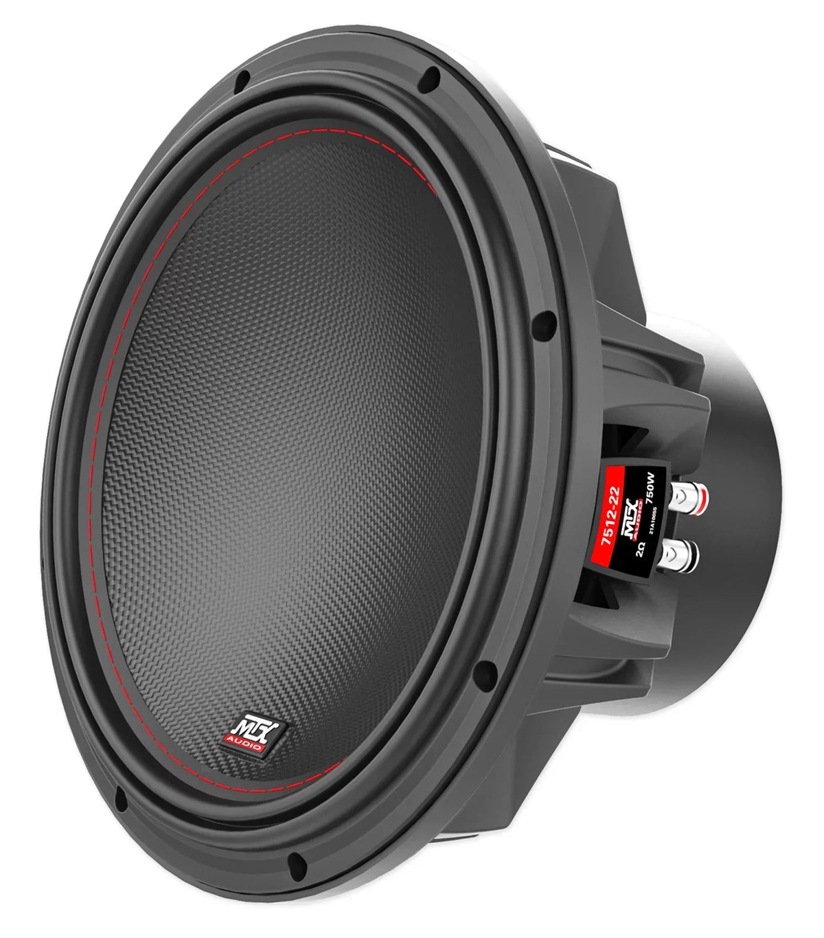 MTX 12 Inch 1500W Peak/750W RMS DVC 2 Ohm Car Subwoofer - 7512-22