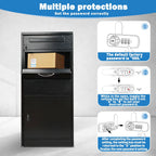 Gaonala Steel Package Delivery Box 19.6x14.4x44.9in Lockable Weather-Resistant Black