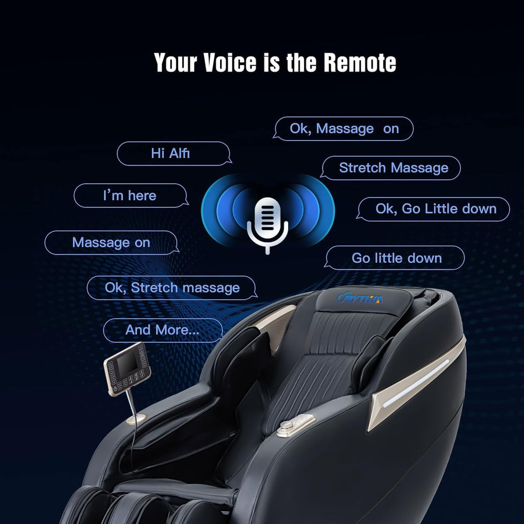 MYTHIA Full Body Zero Gravity Massage Chair With 3D Massage, Heat, Foot Rollers, Bluetooth And USB Charging - MD906