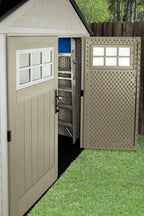 Rubbermaid Resin Outdoor Storage Shed With Floor, 7x7 ft, Gray