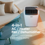 BLACK+DECKER Portable Air Conditioner 10,000 BTU for Rooms up to 450 Sq. Ft., White