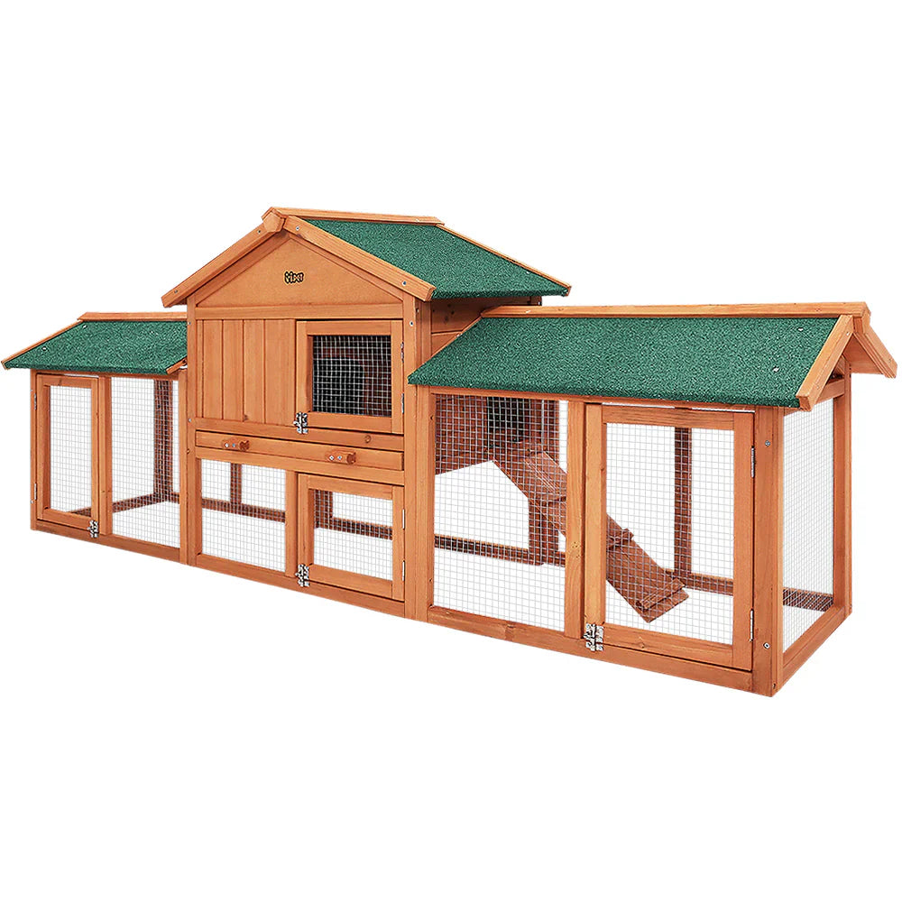 i.Pet Wooden Pet Hutch, 220 x 52 x84 cm