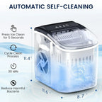 Joy Pebble Countertop Bullet Ice Maker With Handle, 9 Ice Cubes in 6 Mins, 26Lbs/24H