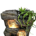 Outdoor Garden Water Fountain, 4 Tiers, 55.5 in High, Glass Fiber Reinforced Concrete