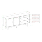 Manor Park 3-Drawer 2-Door Acorn Sideboard - Vincent