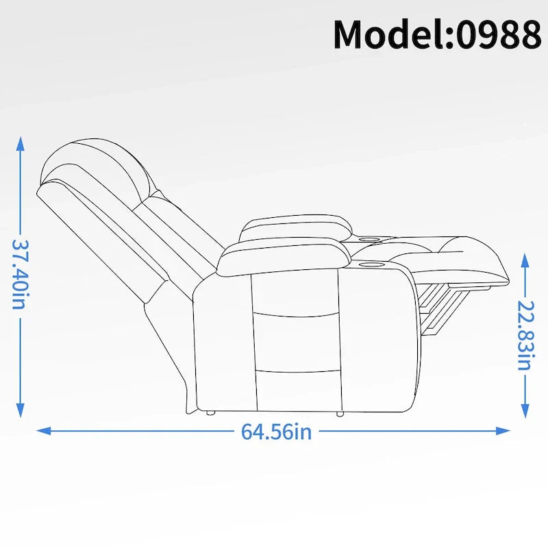 Lazy Boy Power Lift Recliner Chair With Massage, Lumbar Heating, USB Port And Cup Holders - Single Motor