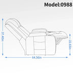 Lazy Boy Power Lift Recliner Chair With Massage, Lumbar Heating, USB Port And Cup Holders - Single Motor