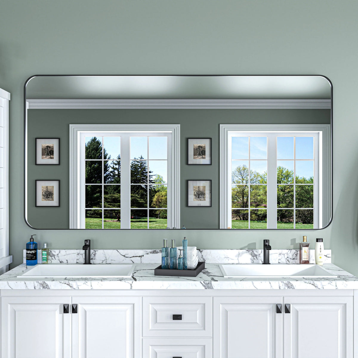 Aluminum Alloy Rounded Corner Wall Vanity Mirror