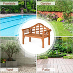 4 FT Folding Outdoor Eucalyptus Wood Bench, Natural, 2-Person - 49 in x 21 in x 38 in