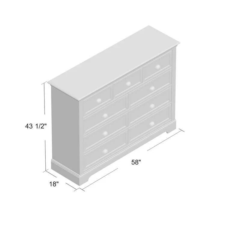 9-Drawer 58 W Dresser
