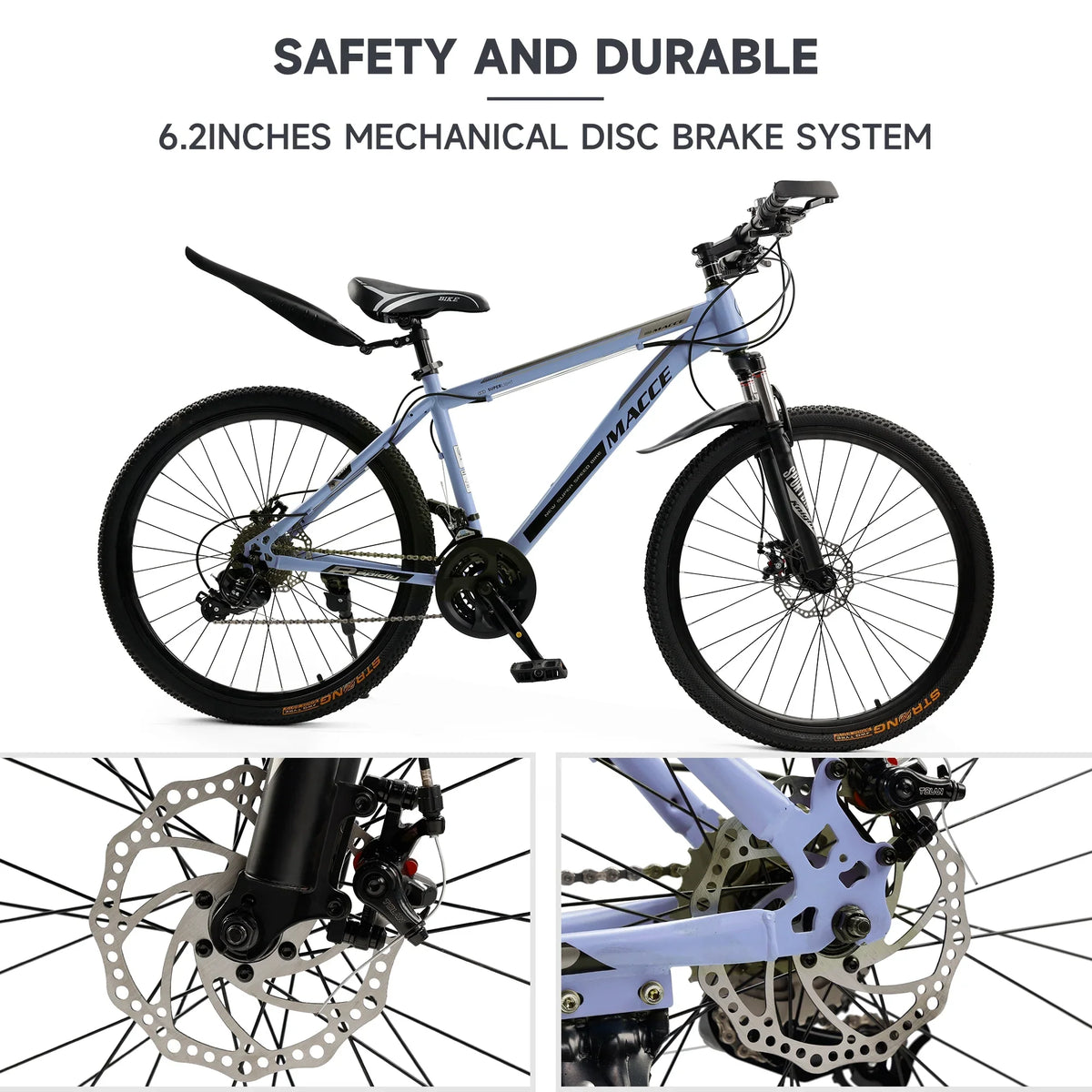 ARTUDATECH 26 Inch 27-Speed Dual Suspension Mountain Bike - Silver, Blue, Gray And Red