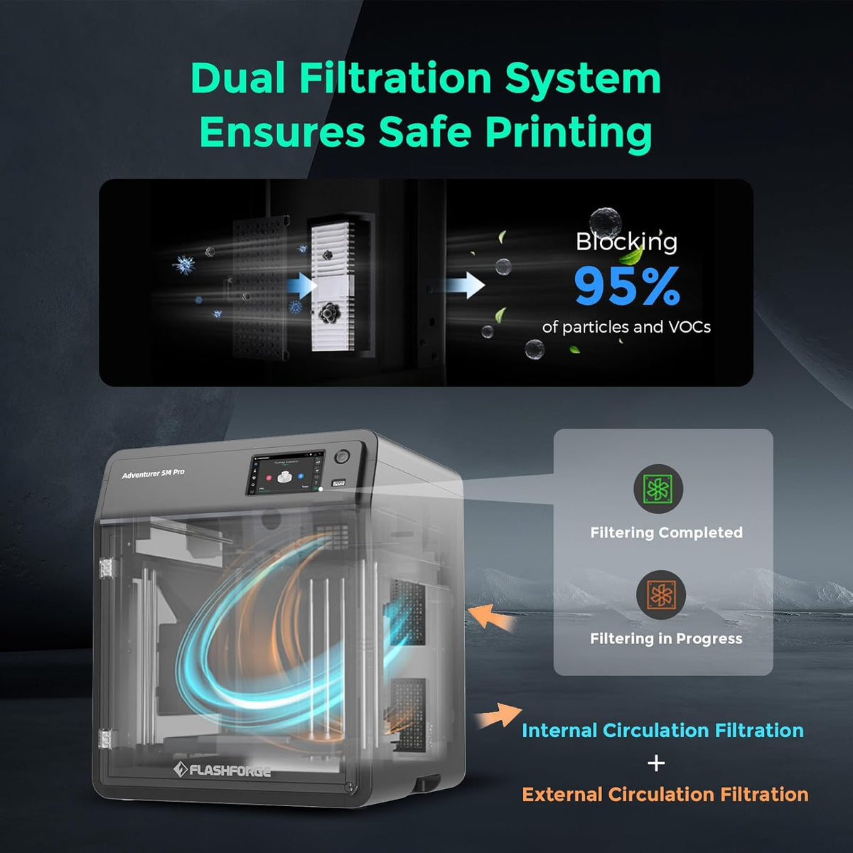 Flashforge High-Speed CoreXY 3D Printer, 220 x 220 x 220 mm - Adventurer-5M / Adventurer-5M Pro