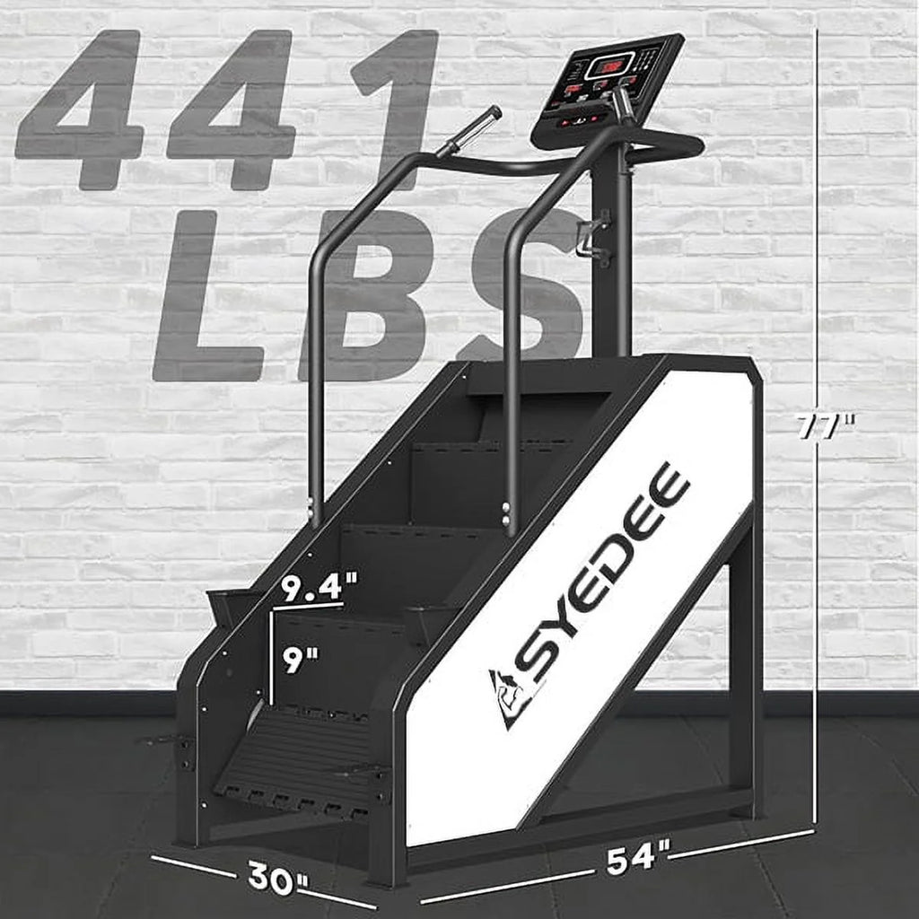 syedee Stair Stepper With LED Screen, 12 Workout Programs, 441LBS, 24-164 Steps/Minute, White