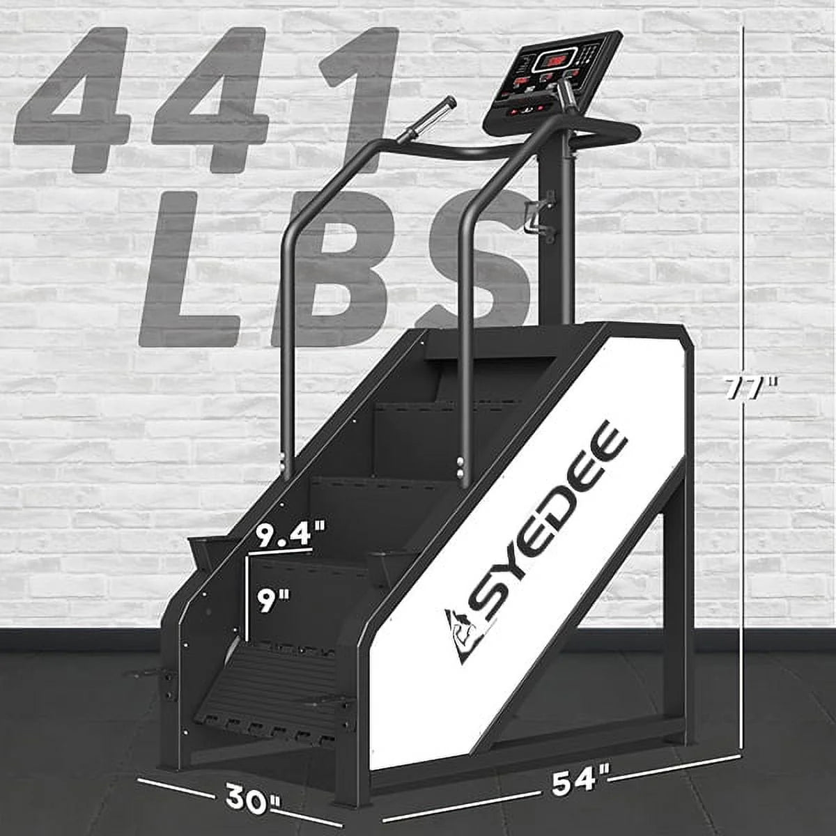 syedee Stair Stepper With LED Screen, 12 Workout Programs, 441LBS, 24-164 Steps/Minute, White