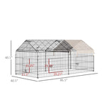 PawHut Metal Chicken Coop, 86.5 in x 40.5 in, Beige - Portable Small Animal Playpen
