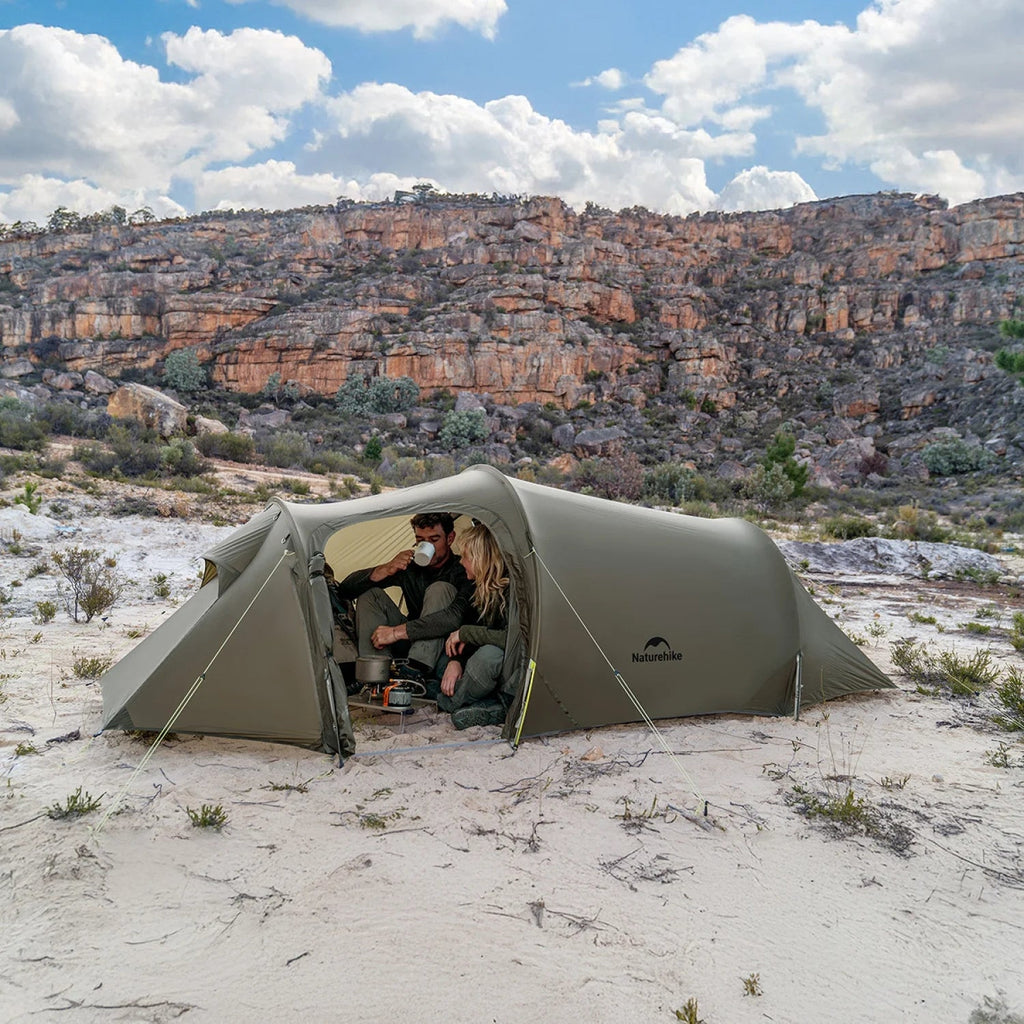 Naturehike Baluosi UL Ultralight Tunnel Hiking Tent, 15D, 2/3 Person, Olive Green - CNK2450WS036