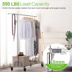 Hokeeper Heavy Duty Garment Rack, 550 lbs, 45.66-70.86 in Adjustable Rail, Silver