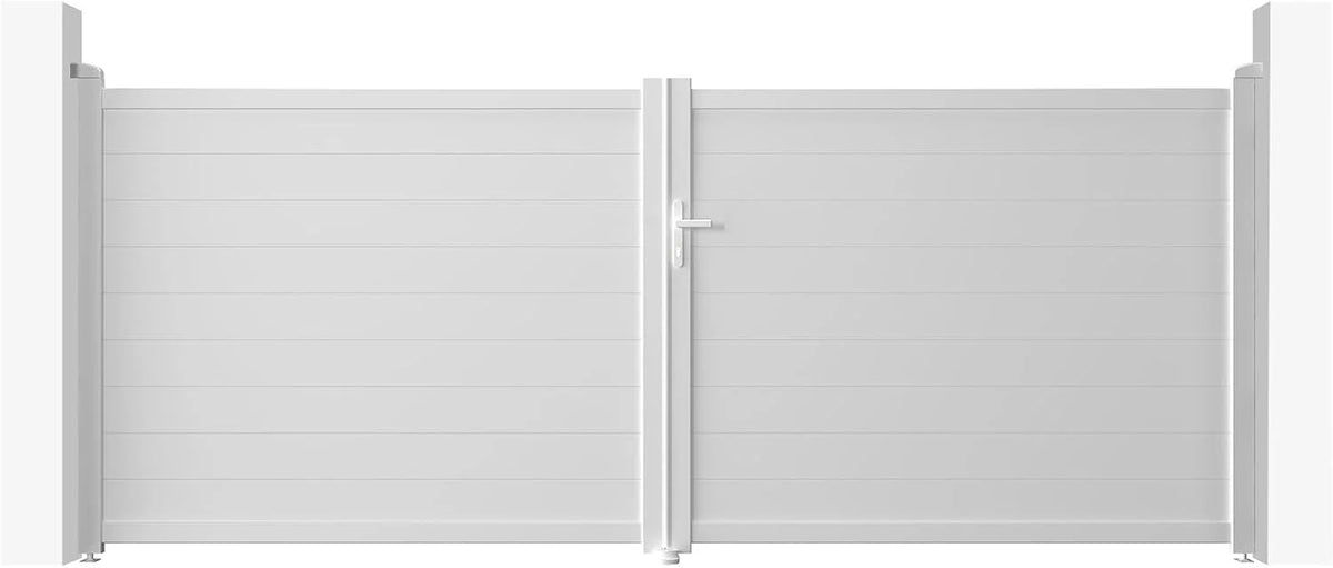 Casanoov Aluminum Swing Gate 392 cm x 161 cm Anthracite Gray RAL 7016 - KIT-000024