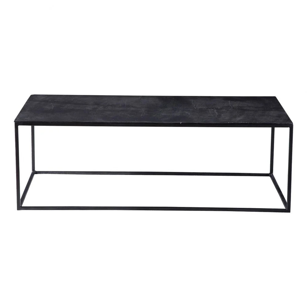 Bailey Street Home Industrial Coffee Table, 48 inch, Aged Black Iron/Plated Antique Bronze Finish - 208-Bel-3314816