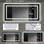 LED Lighted Bathroom Vanity Mirror, Silver, 3 Colors