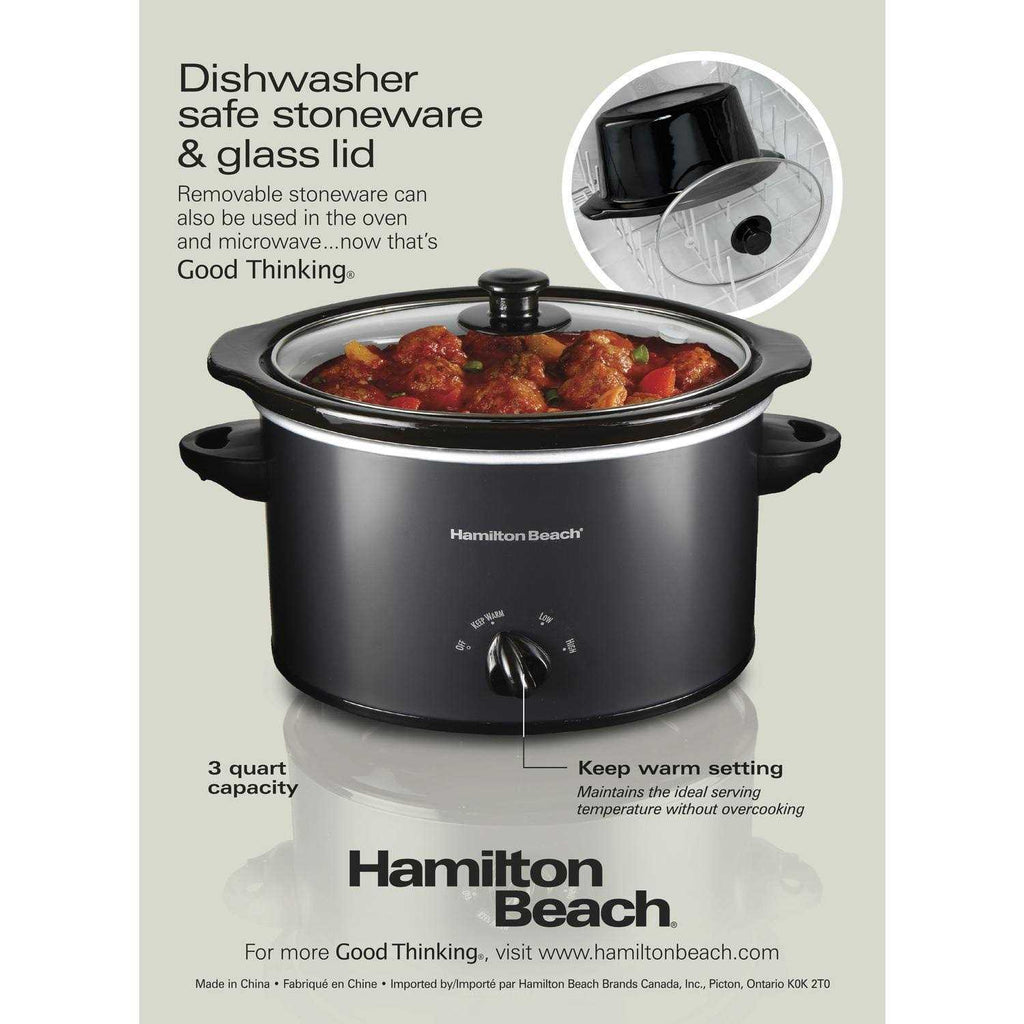 Hamilton Beach 3 Qt. Slow Cooker - Black