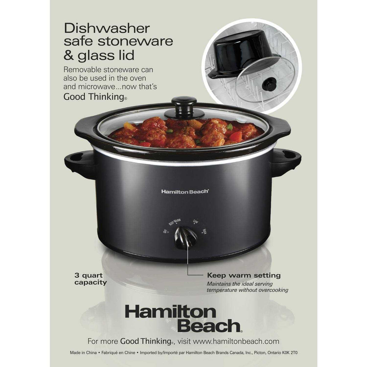 Hamilton Beach 3 Qt. Slow Cooker - Black