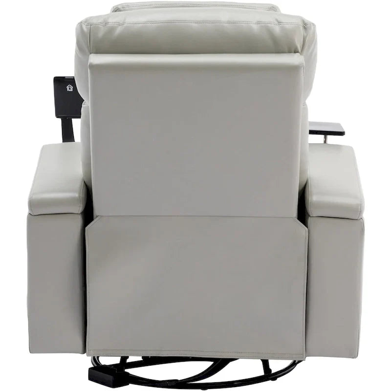 Power Home Theater Recliner Chair, 34.6 D x 38.2 W x 41.4 H, 110-160 Recline, 270 Swivel