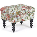 Homebeez 18 Inch Rectangle Fabric Foot Rest Ottoman Stool - Red