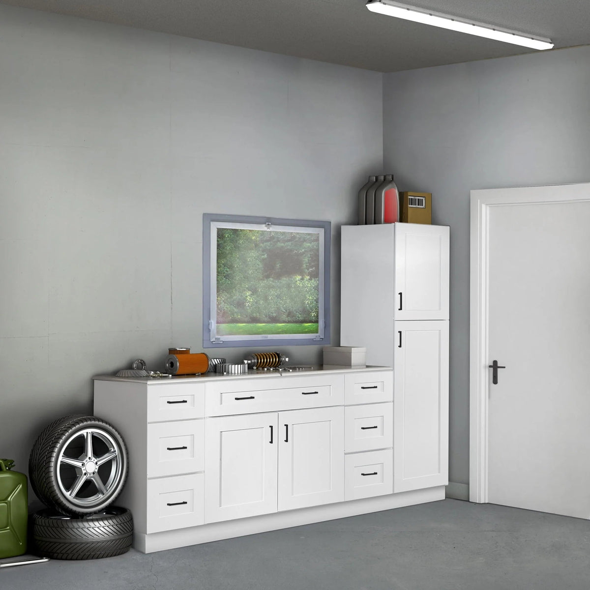 Design House Brookings Unassembled Shaker Base Kitchen Cabinet 36x34.5x24, White - 561407