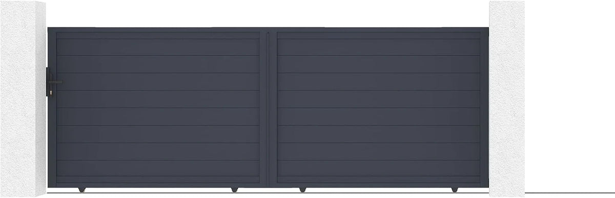 Casanoov Aluminium Folding Driveway Gate 4m x 160cm Grey - KIT-000024