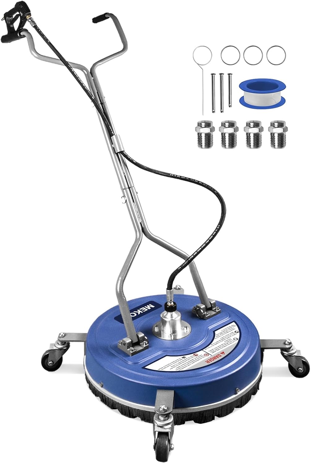 MEKOH Pressure Washer Surface Cleaner Attachment 20 inch 4500 PSI With Wheels And 3/8 inch Quick-Connect