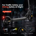 5TH WHEEL Electric Scooter With Turn Signals, 300W, 8.5 in Solid Tires, 18 mph, 12 Miles, Black - W16S