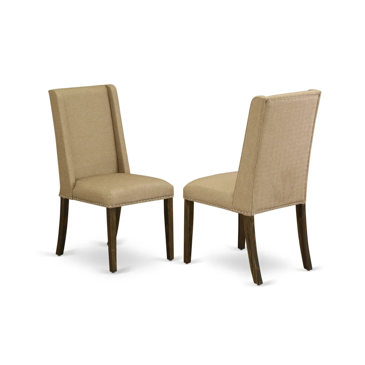 HomeStock 5-Piece Dinette Set With 4 Upholstered Parson Chairs And Dining Table - Brown