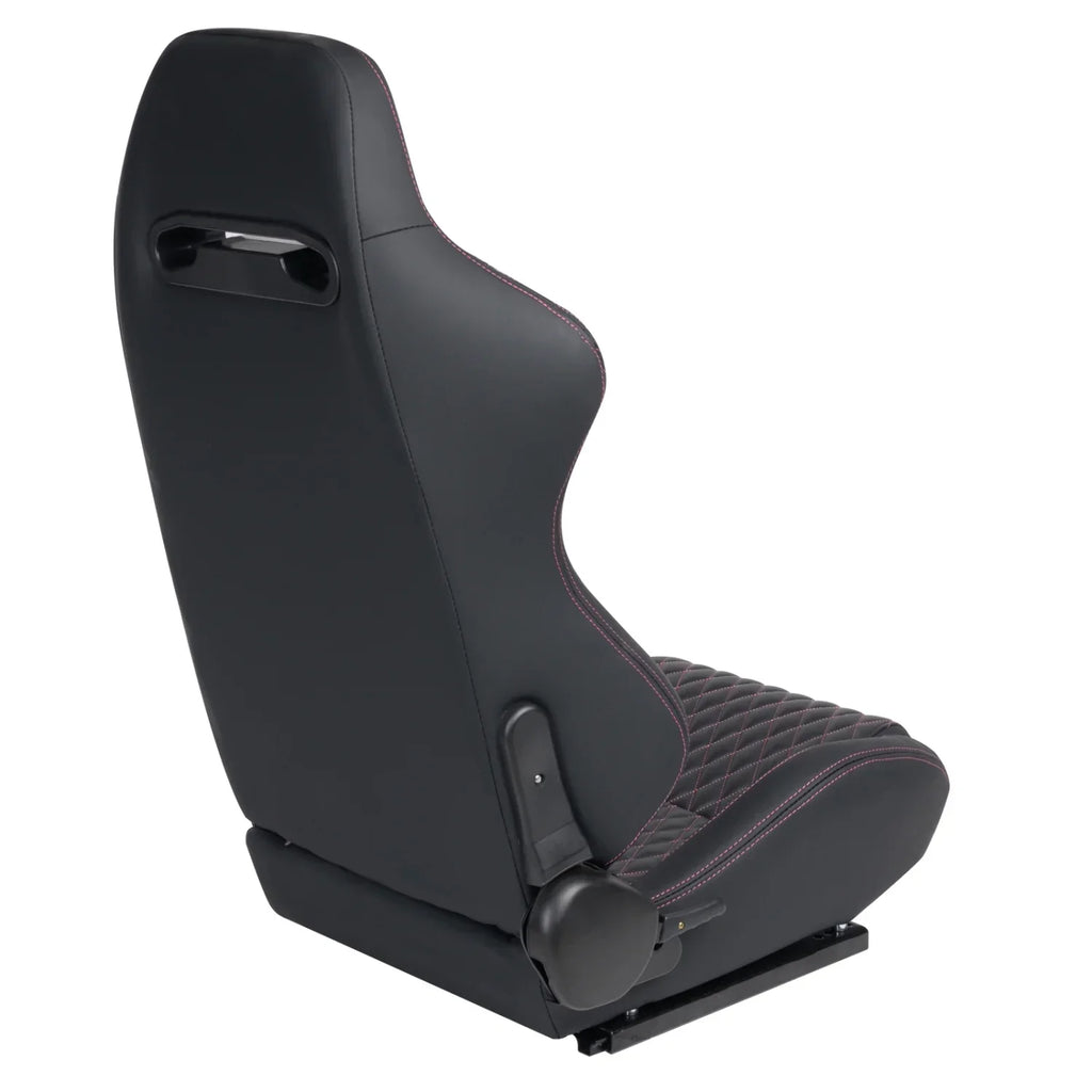 Racing Seats, PVC With Suede Material, Double Slider Design, Black - 2 Pieces