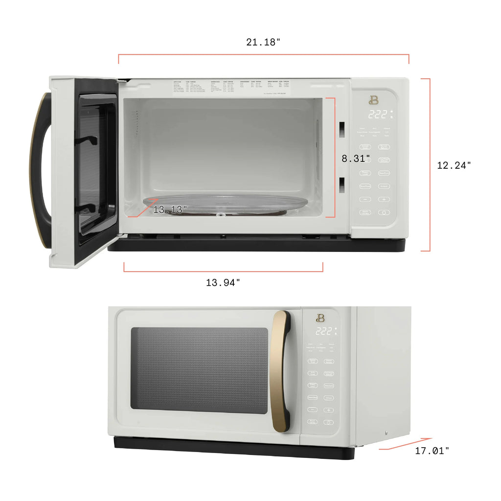 Beautiful 1.1 Cu ft 1000 Watt Sensor Microwave Oven, White Icing - BFCMS811WEST10