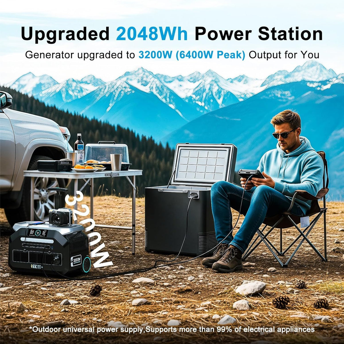 IEE Portable Power Station 3200W 2048Wh LiFePO4 Battery - P3200