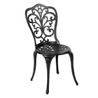 Nuu Garden 3-Piece Black Cast Aluminum Bistro Patio Set - 24 Inch Round Table
