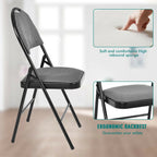 Costway Folding Chairs With Fabric Upholstered Padded Seats And Metal Frame - Set Of 6