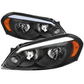 OE Style Headlight With LED Bar, Matte Black Housing, Clear Lens For 2006-2013 Chevrolet Impala