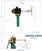 Backyard Discovery Cedar Wood Swing Set With Wave Slide, Clubhouse, Play Kitchen, Belt And Web Swings - Canyon Creek
