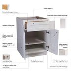 Design House Brookings Unassembled Shaker Base Kitchen Cabinet 36x34.5x24, White - 561407