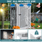 Seizeen Resin Outdoor Storage Shed With Floor, Light Gray, 82 in H