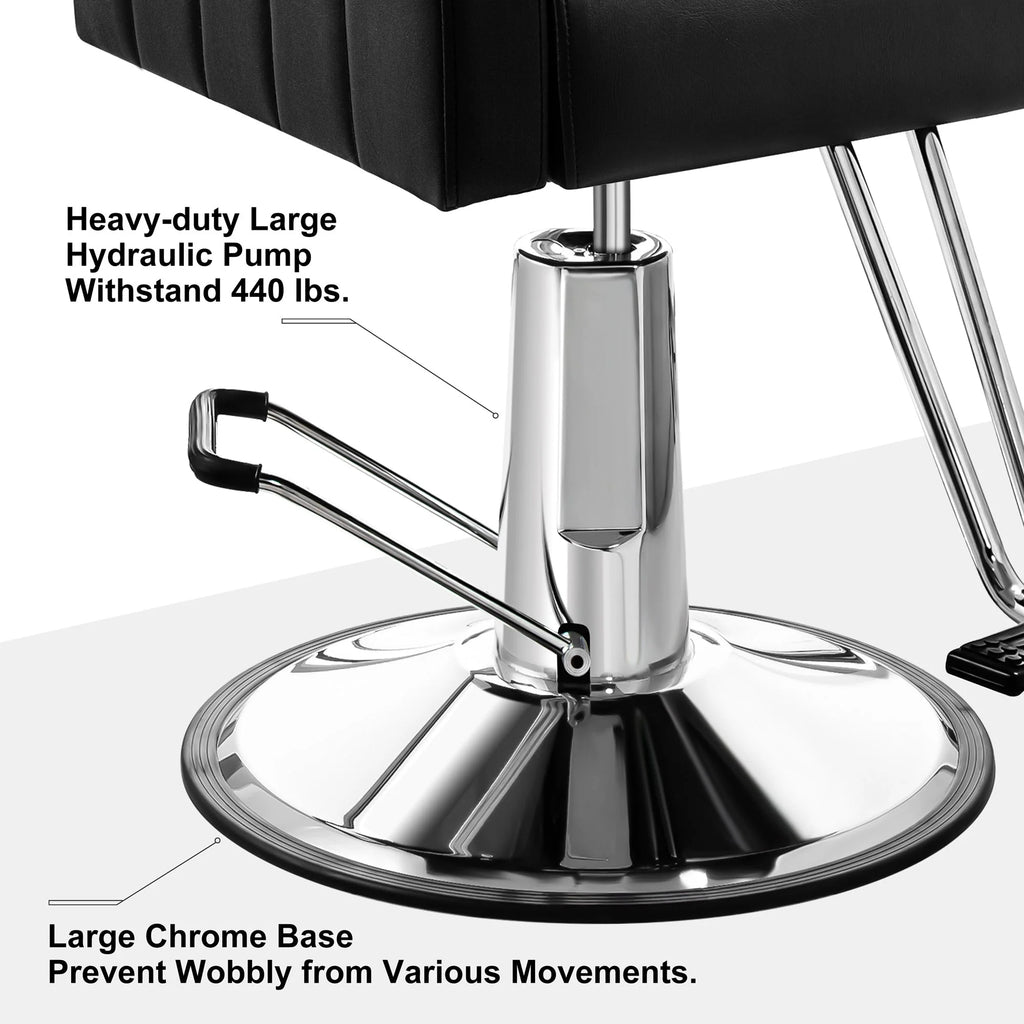 Baasha Reclining Salon Chair With Heavy Duty Hydraulic Pump