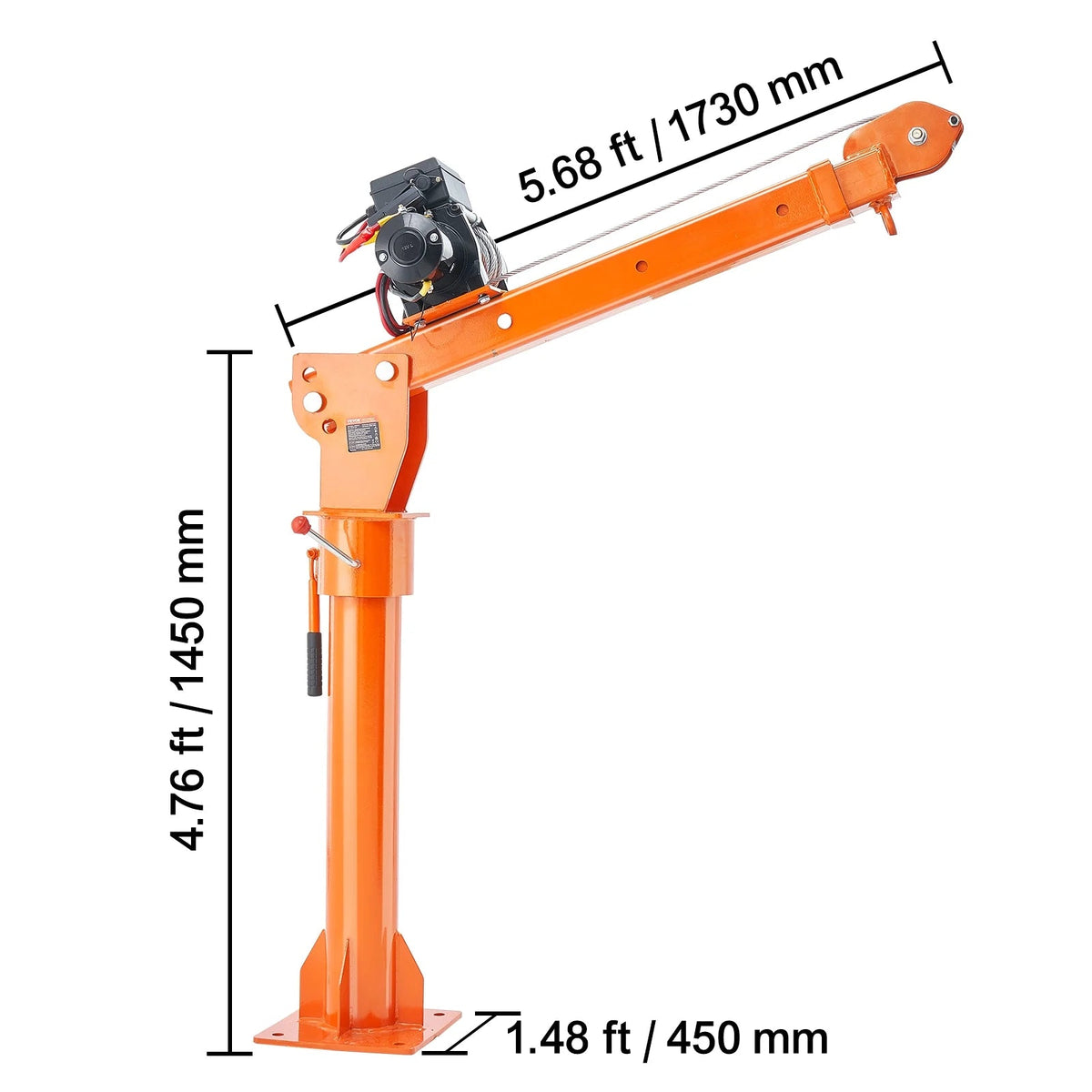 VEVOR Electric Pickup Truck Crane 2200 lbs With 6000 lbs Winch - HXCZDJ-02