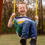 DIY Wooden Outdoor Playset With Tarp Roof, Rock Wall, Wave Slide, 3 Swings - Outing III