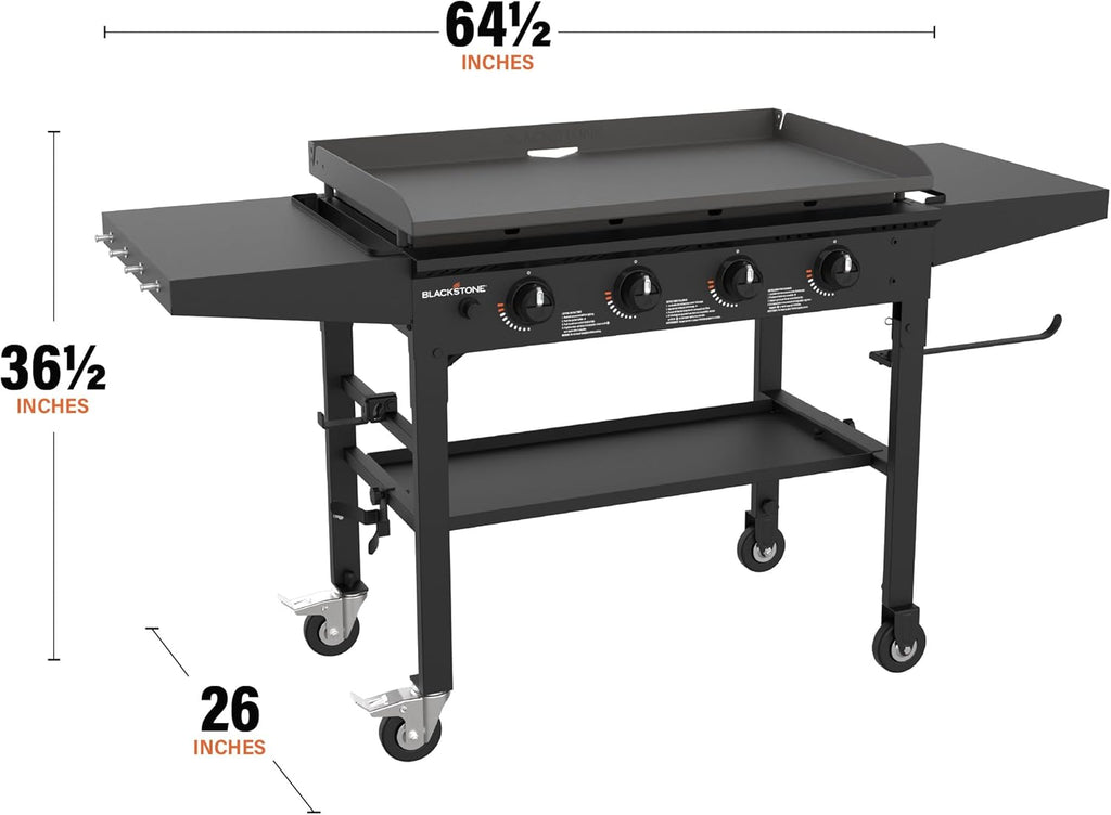 Blackstone 36 in Omnivore Griddle With Folding Side Shelves, Powder Coated Steel, Black - 1554