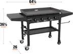 Blackstone 36 in Omnivore Griddle With Folding Side Shelves, Powder Coated Steel, Black - 1554