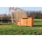 TRIXIE Weatherproof Outdoor Wooden Chicken Coop With 2 Nesting Boxes And Run, Brown